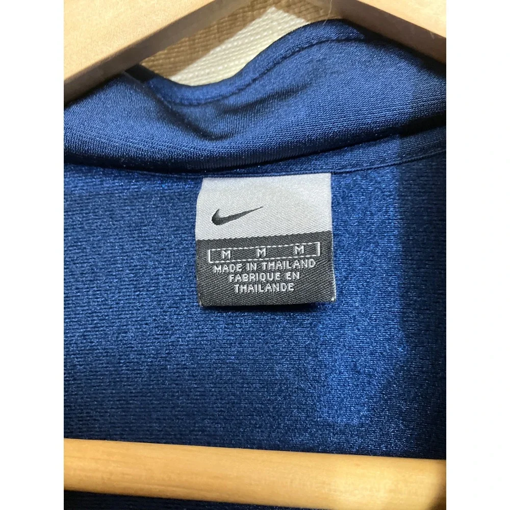 Nike Track Jacket Mens M Navy Blue Excellent Full Zip Stripe Swoosh F1-NKA